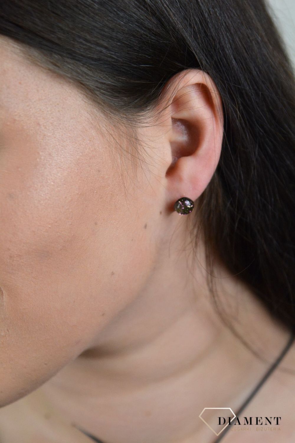 Srebrne kolczyki szkło weneckie 'Wielobarwny kameleon' Murano 45.jpg